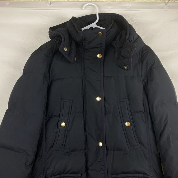 J Crew Womens Sz S Down Fill Quilted Hooded Full Zip Puffer Warm Winter Jacket - Picture 2 of 7